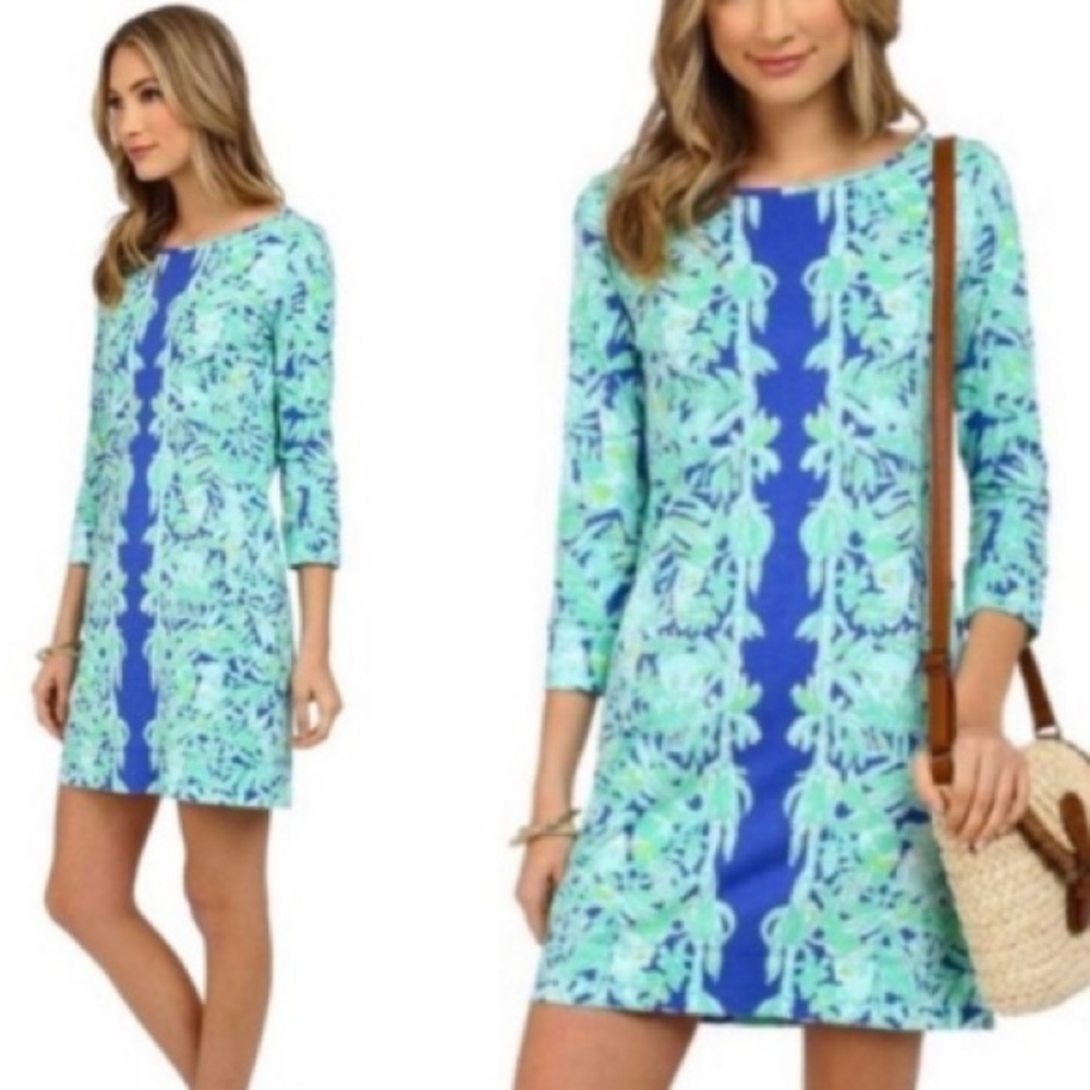 Floral Green and Blue Dress - Picture 2 of 9